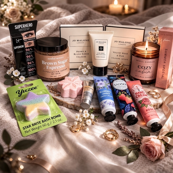 13 Pc Selfcare Bundle Including Jo Malone Hand/Body Gel 2 Empty Cards & More